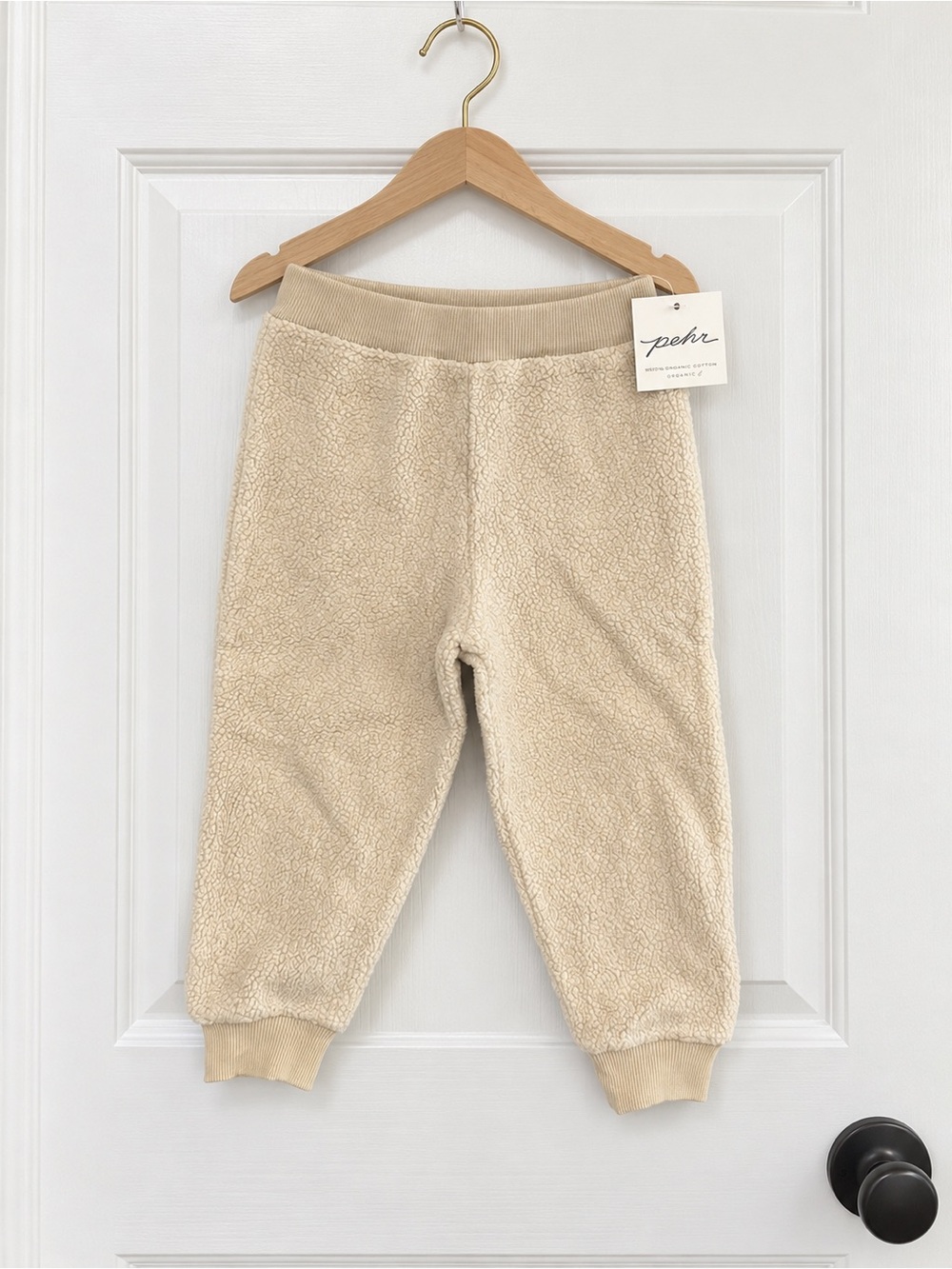 Pehr Sherpa Fleece Jogger Pants Cream 2T NWT Organic Cotton